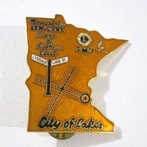 Vintage Minnesota Lions Enamel Tack Pin 5M5 City Of Lakes Lioness Club
